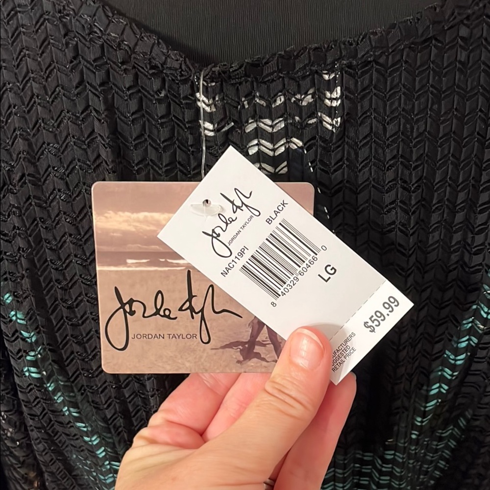 Jordan Taylor Black Swim Coverup with V-Neck NWT - Picture 5 of 6